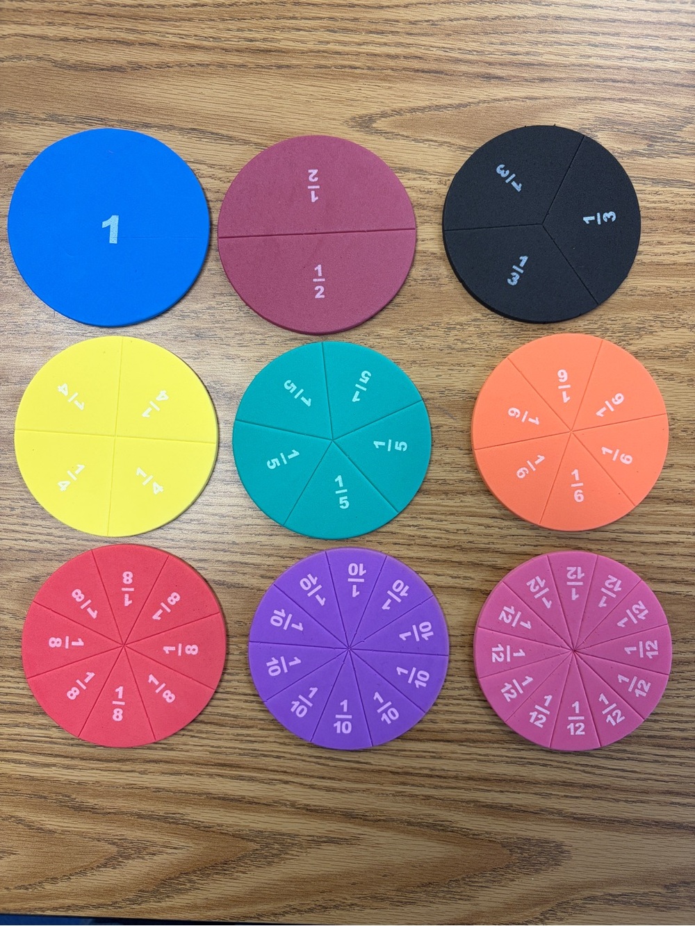 Fraction Circles - set of 12